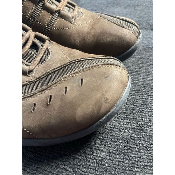 Clarks Womens Wave Olive Green Leather Lace Up Sneaker Walking Shoes Size 11M - Picture 5 of 12